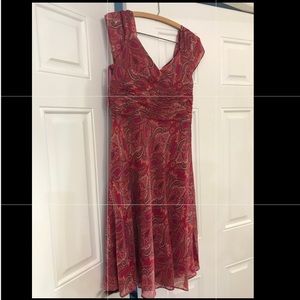 Ann Taylor pink and orange paisley dress